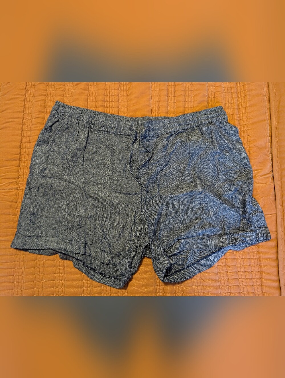 Old Navy Chambray Blue Elastic-Waist Shorts
